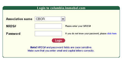 login screen